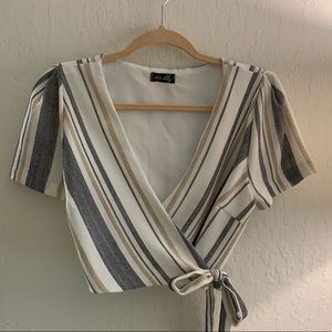 LAST CHANCE Vici Collection Stripped Crop Top